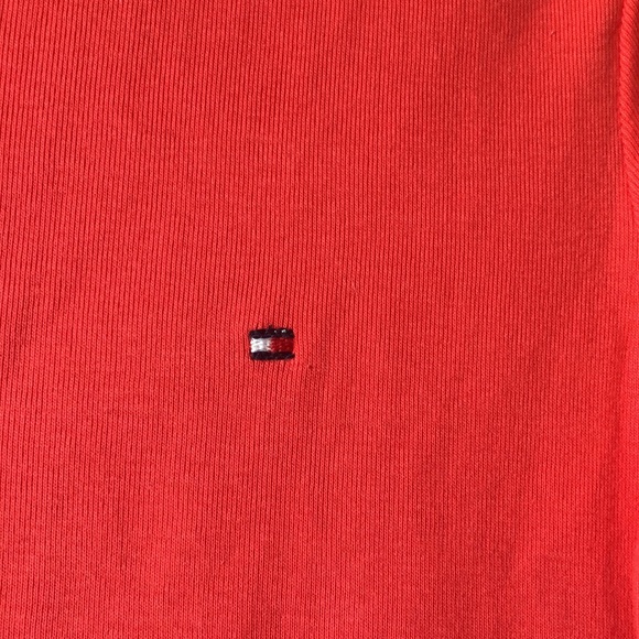 Women’s Shirt Top Tommy Hilfiger Orange Short Sleeve Crew Neck Shirt Size Medium - Picture 4 of 10